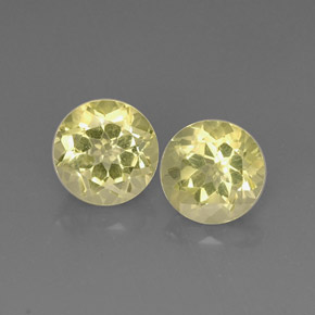 Gemas de cuarzo amarillo natural de  ct, corte redondo, VVS-VS