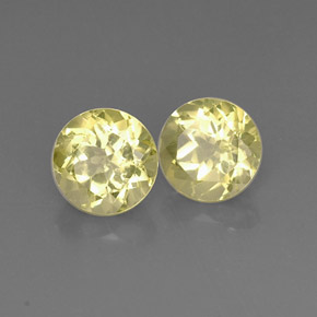Gemas de cuarzo amarillo natural de  ct, corte redondo, VVS-VS