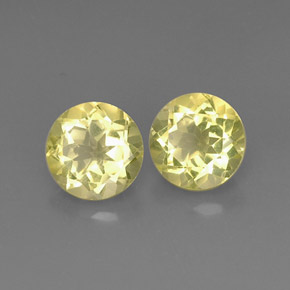 Gemas de cuarzo amarillo natural de  ct, corte redondo, VVS-VS