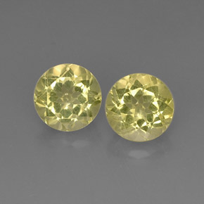 Gemas de cuarzo amarillo natural de  ct, corte redondo, VVS-VS