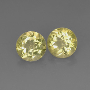 Gemas de cuarzo amarillo natural de  ct, corte redondo, VVS-VS