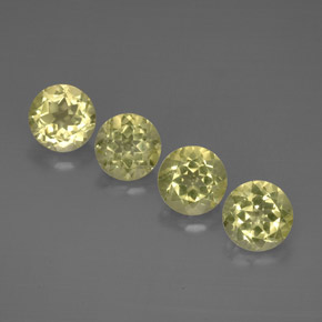 Gemas de cuarzo amarillo natural de  ct, corte redondo, VVS-VS