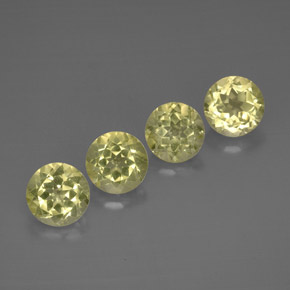Gemas de cuarzo amarillo natural de  ct, corte redondo, VVS-VS