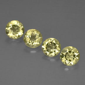 Gemas de cuarzo amarillo natural de  ct, corte redondo, VVS-VS