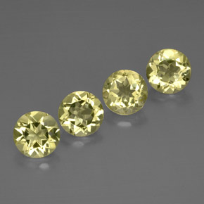 Gemas de cuarzo amarillo natural de  ct, corte redondo, VVS-VS