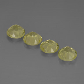 Gemas de cuarzo amarillo natural de  ct, corte redondo, VVS-VS