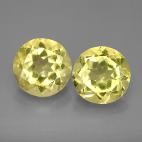 Gemas de cuarzo amarillo natural de  ct, corte redondo, VVS-VS