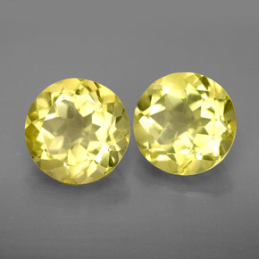 Gemas de cuarzo amarillo natural de  ct, corte redondo, VVS-VS