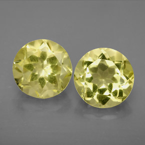 Gemas de cuarzo amarillo natural de  ct, corte redondo, VVS-VS
