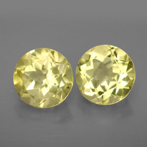 Gemas de cuarzo amarillo natural de  ct, corte redondo, VVS-VS