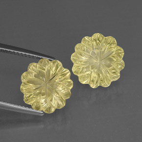 Gemas de cuarzo amarillo natural de  ct, corte flor, transparente