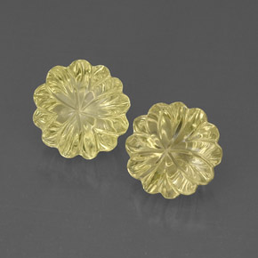 Gemas de cuarzo amarillo natural de  ct, corte flor, transparente