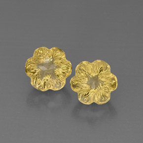 Gemas de cuarzo amarillo natural de  ct, corte flor, transparente