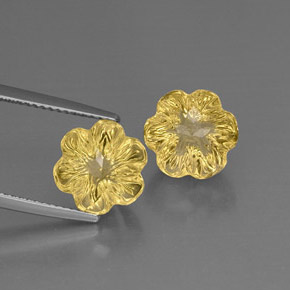 Gemas de cuarzo amarillo natural de  ct, corte flor, transparente