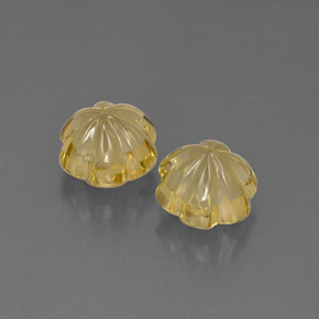 Gemas de cuarzo amarillo natural de  ct, corte flor, transparente