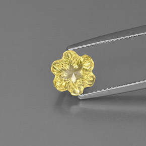 Cuarzo amarillo natural de 2,19 ct, corte flor, transparente