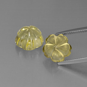 Gemas de cuarzo amarillo natural de  ct, corte flor, transparente