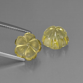 Gemas de cuarzo amarillo natural de  ct, corte flor, transparente