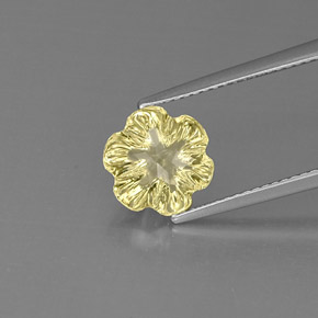 Cuarzo amarillo natural de 2,62 ct, corte flor, transparente