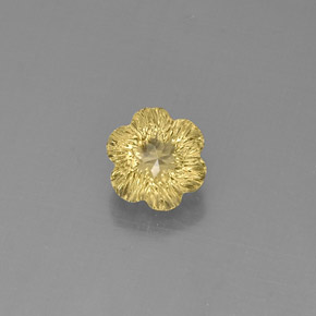 Cuarzo amarillo natural de 2,47 ct, corte flor, transparente
