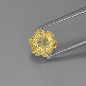 Cuarzo amarillo natural de 2,47 ct, corte flor, transparente