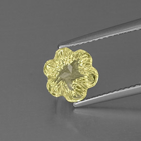 Cuarzo amarillo natural de 2,42 ct, corte flor, transparente