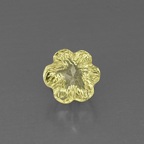 Cuarzo amarillo natural de 2,42 ct, corte flor, transparente