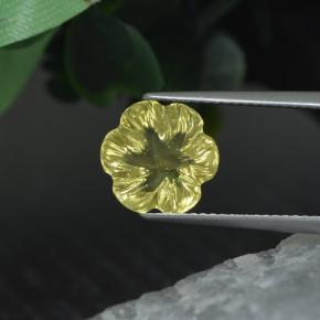 Cuarzo amarillo natural de 3,43 ct, corte flor, transparente