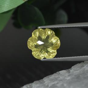 Cuarzo amarillo natural de 3,43 ct, corte flor, transparente