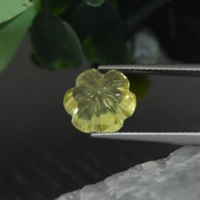 Cuarzo amarillo natural de 3,43 ct, corte flor, transparente