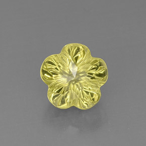 Cuarzo amarillo natural de 7,35 ct, corte flor, transparente