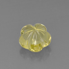 Cuarzo amarillo natural de 7,35 ct, corte flor, transparente