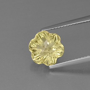 Cuarzo amarillo natural de 2,98 ct, corte flor, transparente
