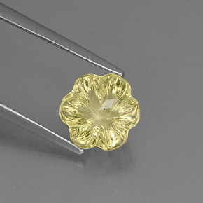 Cuarzo amarillo natural de 2,98 ct, corte flor, transparente
