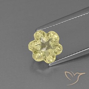 Cuarzo Amarillo pálido natural de 2.83 ct, Corte Flor, Transparente