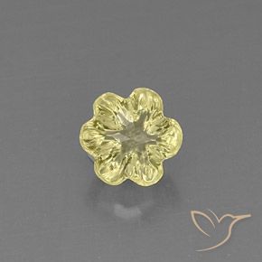 Cuarzo Amarillo pálido natural de 2.83 ct, Corte Flor, Transparente