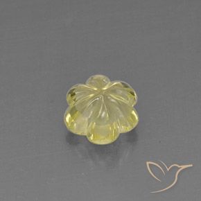 Cuarzo Amarillo pálido natural de 2.83 ct, Corte Flor, Transparente