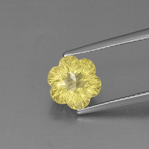 Cuarzo amarillo natural de 2,52 ct, corte flor, transparente