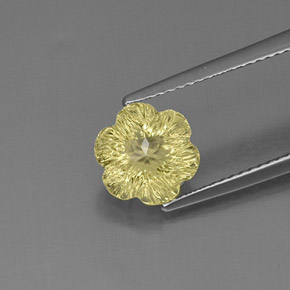Cuarzo amarillo natural de 2,57 ct, corte flor, transparente