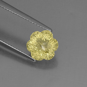 Cuarzo amarillo natural de 2,57 ct, corte flor, transparente