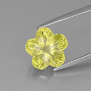Cuarzo amarillo natural de 6,47 ct, corte flor, transparente