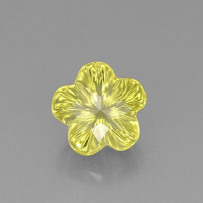 Cuarzo amarillo natural de 6,47 ct, corte flor, transparente