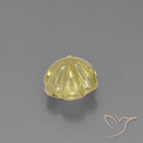 Cuarzo Amarillo claro natural de 4.06 ct, Corte Flor, Transparente