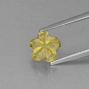Cuarzo amarillo natural de 2,49 ct, corte flor, transparente