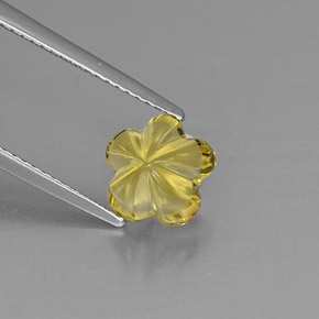 Cuarzo amarillo natural de 2,49 ct, corte flor, transparente