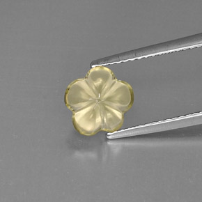 Cuarzo amarillo natural de 1,77 ct, corte flor, transparente