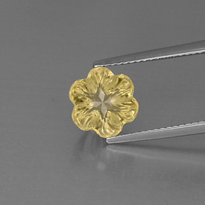 Cuarzo amarillo natural de 2,93 ct, corte flor, transparente