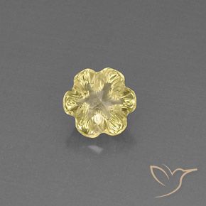 Cuarzo Amarillo pálido natural de 2.60 ct, Corte Flor, Transparente