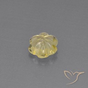Cuarzo Amarillo pálido natural de 2.60 ct, Corte Flor, Transparente