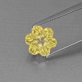 Cuarzo Limón natural de 3.66 ct, Corte Flor, Transparente
